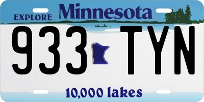 MN license plate 933TYN
