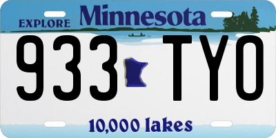 MN license plate 933TYO