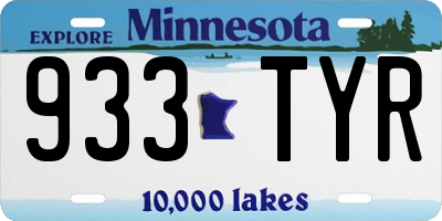 MN license plate 933TYR