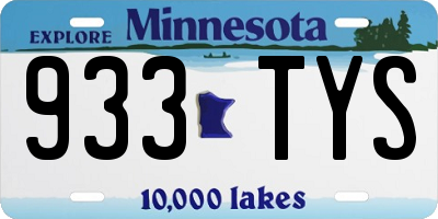 MN license plate 933TYS