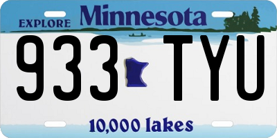 MN license plate 933TYU