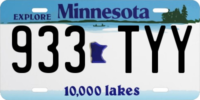 MN license plate 933TYY