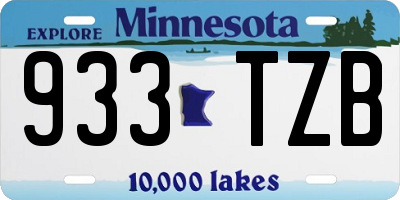 MN license plate 933TZB