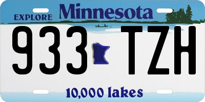 MN license plate 933TZH