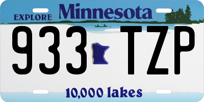 MN license plate 933TZP