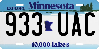 MN license plate 933UAC