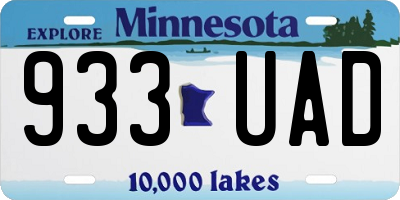 MN license plate 933UAD