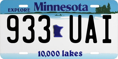 MN license plate 933UAI