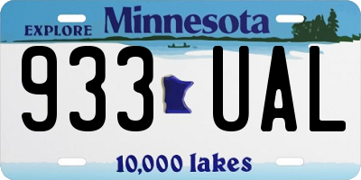 MN license plate 933UAL