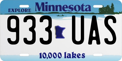 MN license plate 933UAS