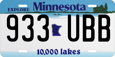 MN license plate 933UBB