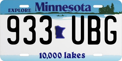 MN license plate 933UBG