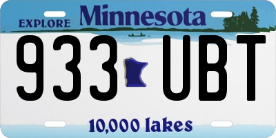 MN license plate 933UBT