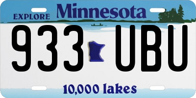 MN license plate 933UBU