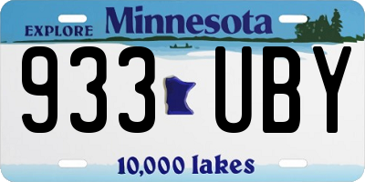 MN license plate 933UBY