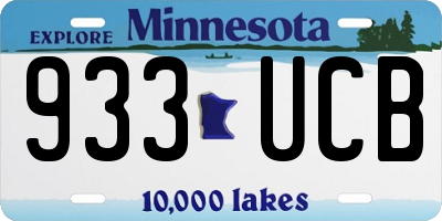 MN license plate 933UCB