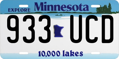 MN license plate 933UCD