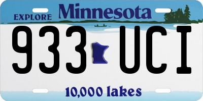 MN license plate 933UCI