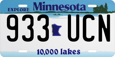 MN license plate 933UCN