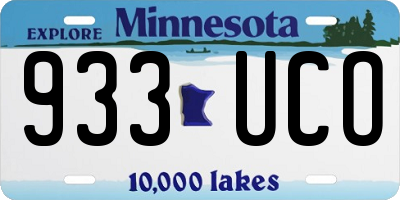 MN license plate 933UCO