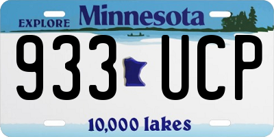 MN license plate 933UCP