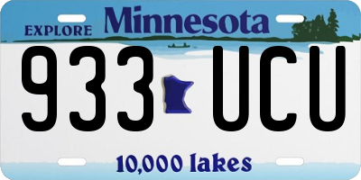 MN license plate 933UCU