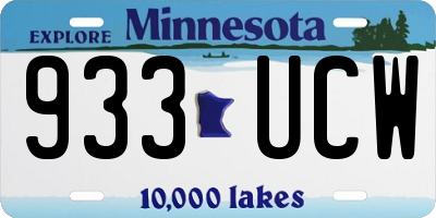 MN license plate 933UCW