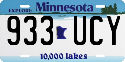 MN license plate 933UCY