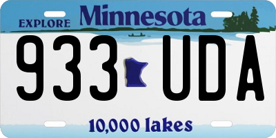 MN license plate 933UDA