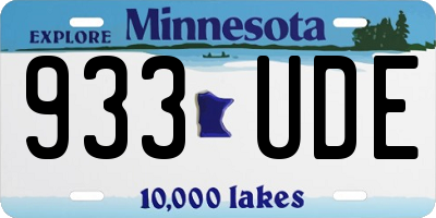 MN license plate 933UDE
