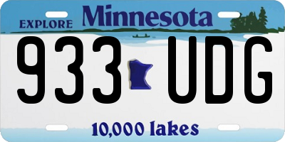 MN license plate 933UDG