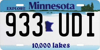 MN license plate 933UDI