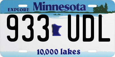 MN license plate 933UDL