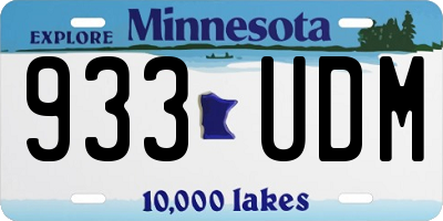 MN license plate 933UDM