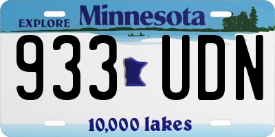 MN license plate 933UDN