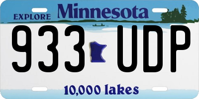 MN license plate 933UDP