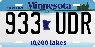 MN license plate 933UDR