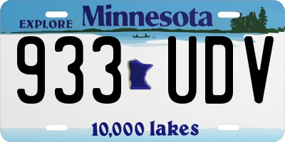 MN license plate 933UDV