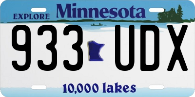 MN license plate 933UDX