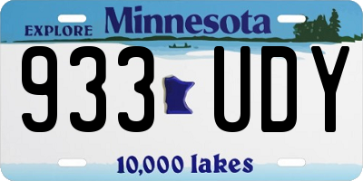 MN license plate 933UDY