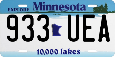 MN license plate 933UEA