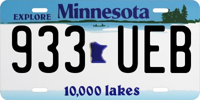 MN license plate 933UEB