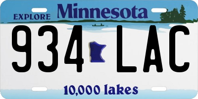 MN license plate 934LAC