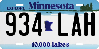 MN license plate 934LAH