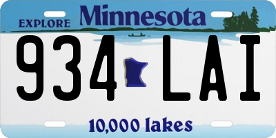 MN license plate 934LAI