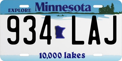 MN license plate 934LAJ