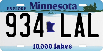 MN license plate 934LAL