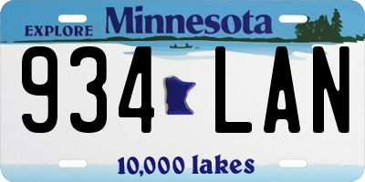 MN license plate 934LAN