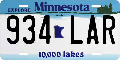 MN license plate 934LAR