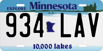 MN license plate 934LAV